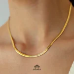 4mm gold snake necklace