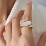 Free Size White Plate Ring - Image 2