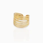 Gold Plated Multi-Band Free Size Ring